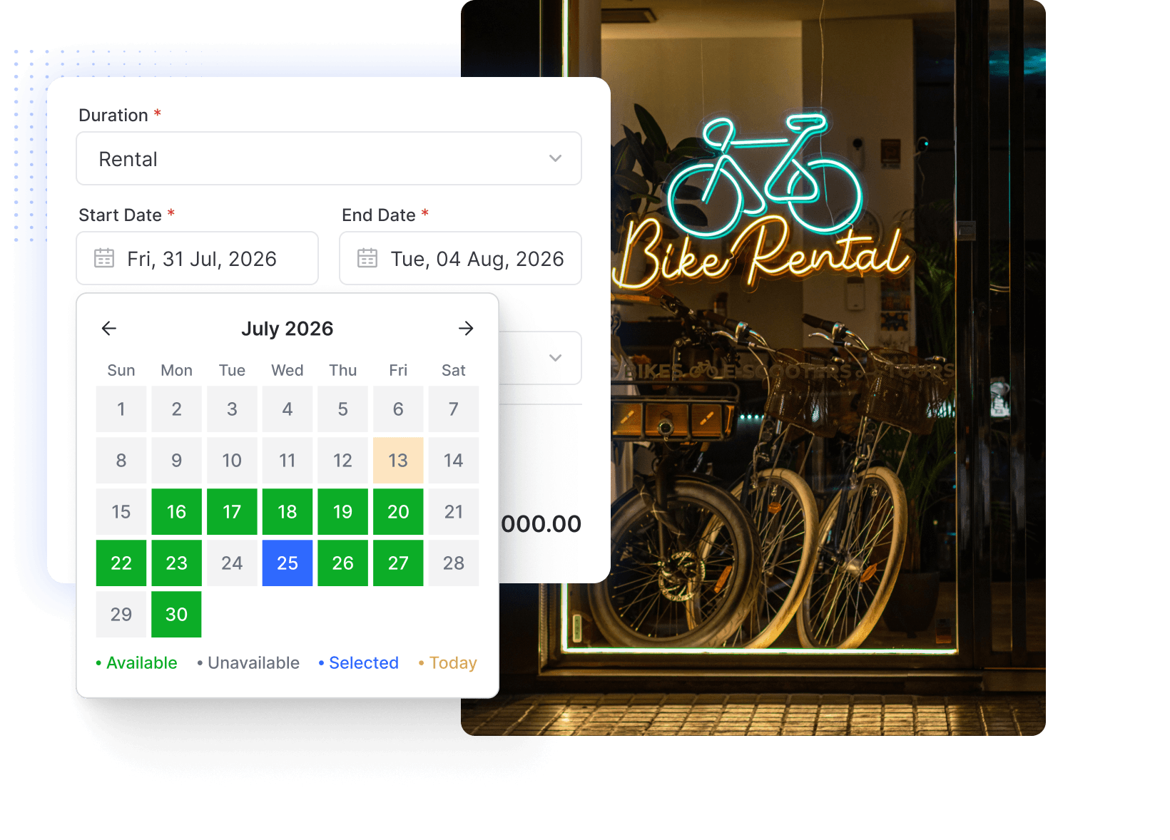 Bike rental software