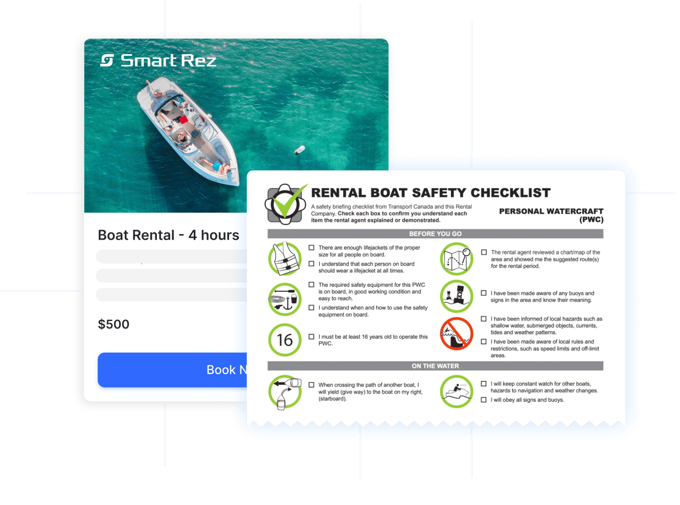 Boat rental features