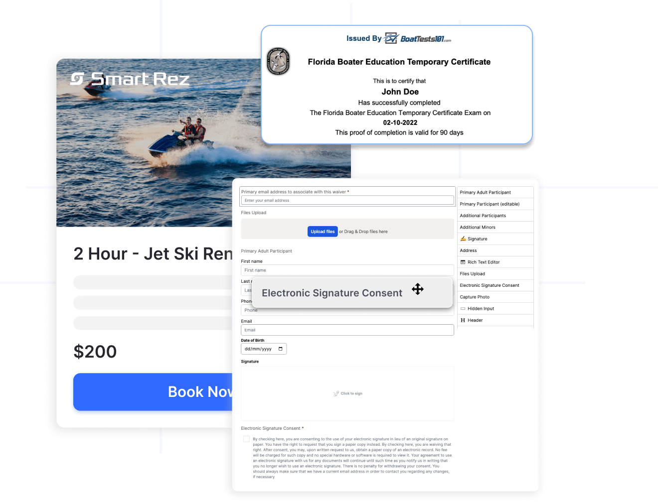 Jet ski rental features